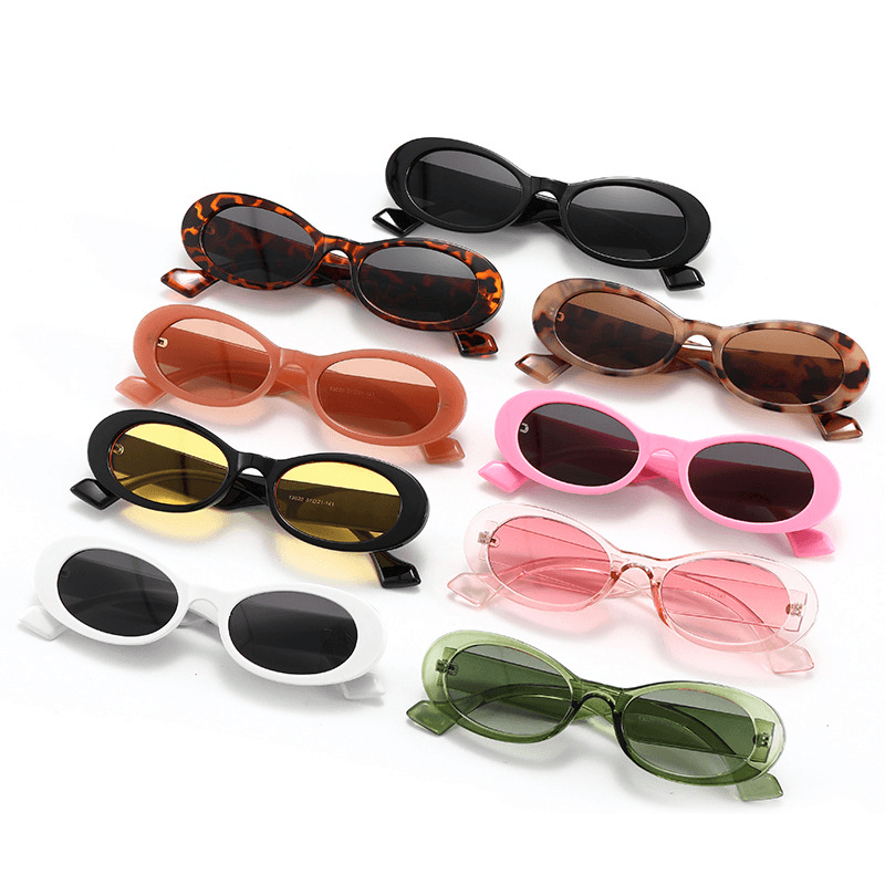 Fashionable Oval Sunglasses Colorful Jelly Sunglasses - MRSLM