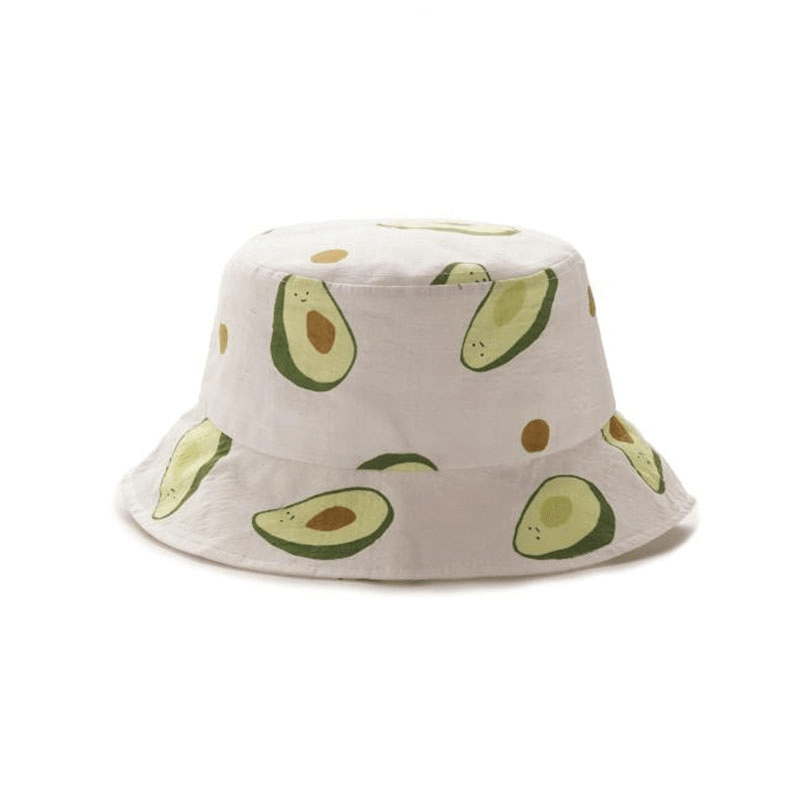 Unisex Summer Avocado Fisherman Hat Bucket Hat Outdoor Travel Sun Hat - MRSLM