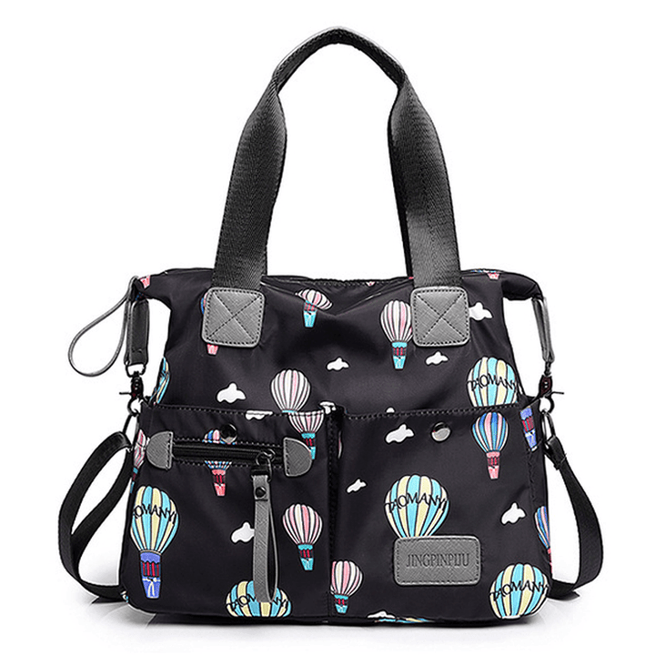 Women Nylon Multi Pocket Waterproof Lightweight Handbag Shoulder Crossbody Bag - MRSLM