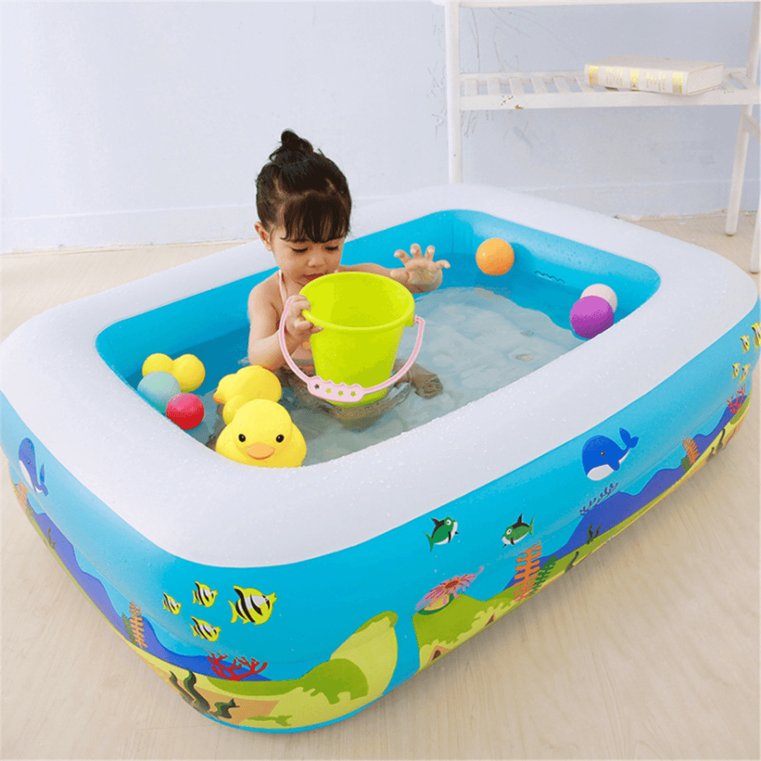 45.3X33.8X13.8'' Inflatable Swimming Pool Family Play Center Swim Baby Kids Child Backyard Garden - MRSLM