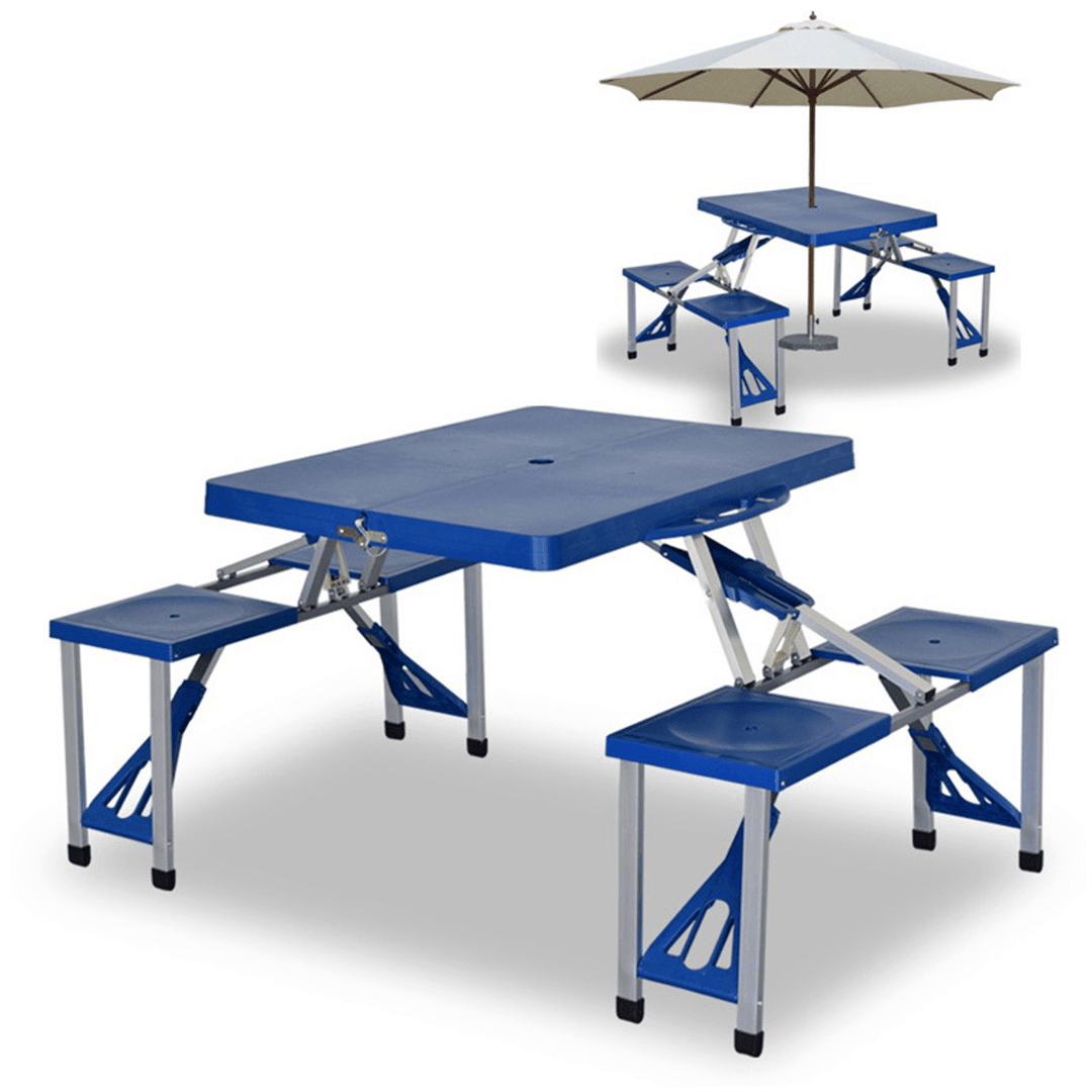 Aluminum Picnic Camping Foldable Table Bench Seat Outdoor Portable Folding 4-Seats - MRSLM