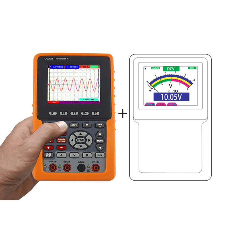 OWON HDS1021M-N 2 in 1 Digital Oscilloscope +Multimeter 1 Channel Handheld Portable 20Mhz Bandwidth USB Oscilloscopes - MRSLM