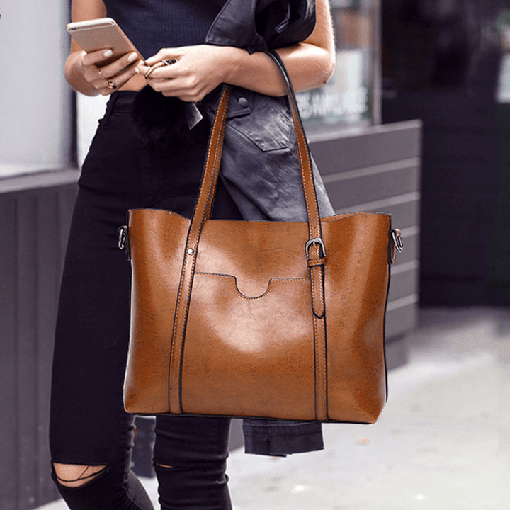 Women Tote Handbags Vintage Front Pocket Shoulder Bag Large Capacity Crossbody Bags - MRSLM