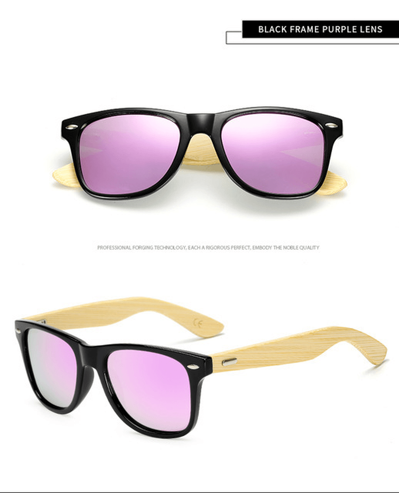 Wood Bamboo Sunlasses for Women Men Wooden Sun Lasses - MRSLM