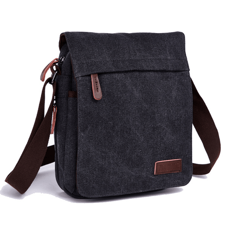 Men Women Canvas Leisure Multi Pocket Crossboby Bag Capacity Shoulder Bag - MRSLM