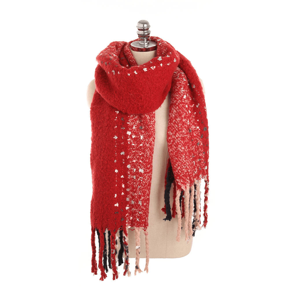 190*56 CM Women Winter Warm Vintage Artificial Cashmere Scarf with Tassel Long Shawl - MRSLM