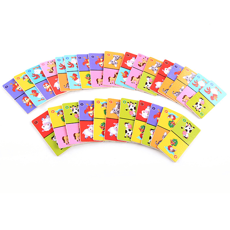 Wooden Solitaire Animal Domino Kids - MRSLM