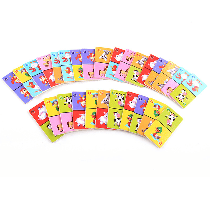 Wooden Solitaire Animal Domino Kids - MRSLM