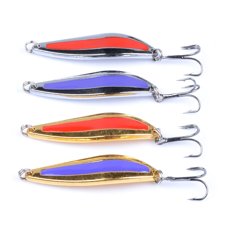 ZANLURE 4Pcs/Set 4.3-5.5Cm 5-10G Fishing Lure Metal Sequins Spoon Hard Baits Fresh Saltwater Fishing - MRSLM