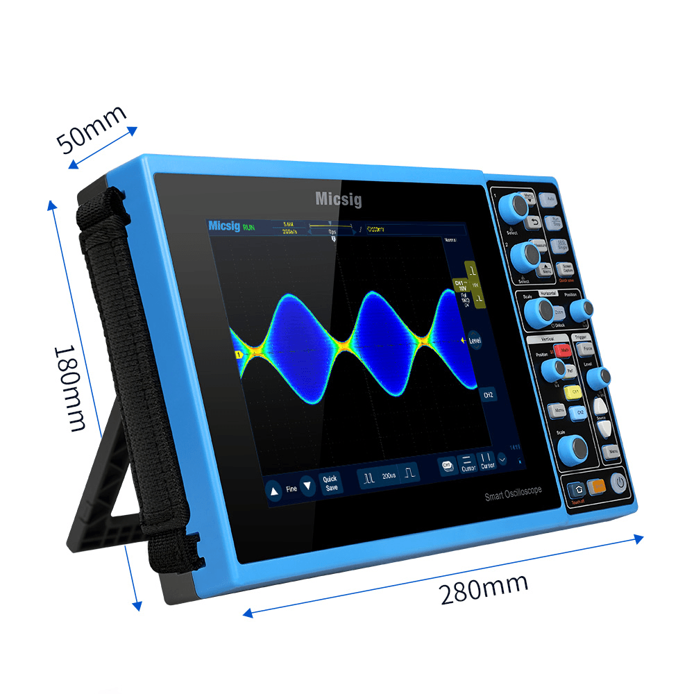 Micsig STO2202C Dual Channel Smart Digital Oscilloscope 200Mhz 2Gsa/S 280Mpts Storage Depth Handheld Oscilloscope - MRSLM