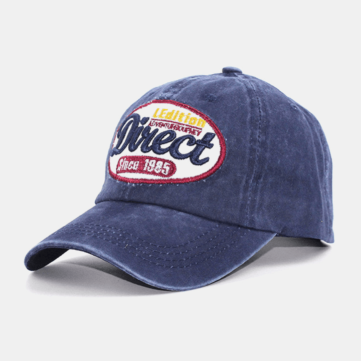 Unisex Three-Dimensional Letter Embroidery Patch Twill Cap Retro Casual Wild Adustable Suncreen Baseball Cap - MRSLM