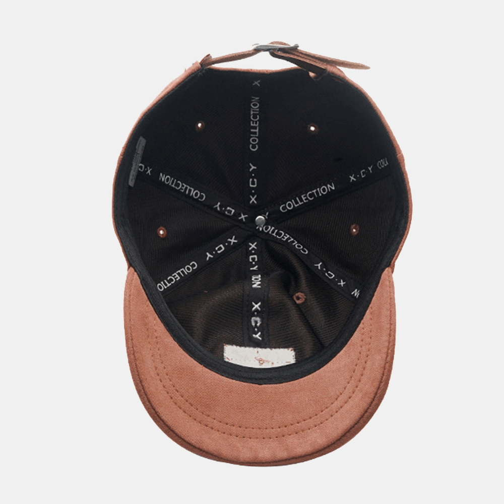 Unisex Letter Leather Label Patch Snapback Hat Short Brim Outdoor Sports Suncreen Baseball Cap - MRSLM