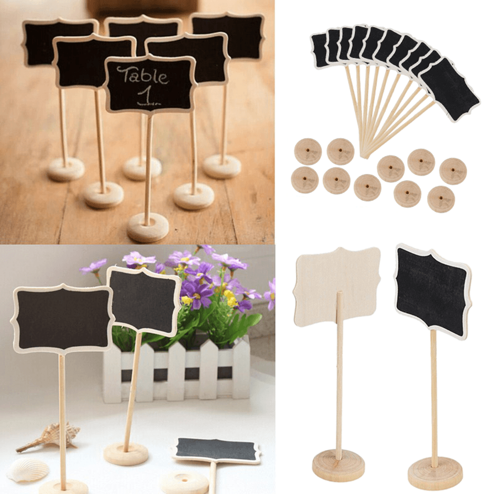 Christmas Wooden Mini Wood Chalkboard Blackboard Place Card Holder Table Number for Wedding Event Party Decoration - MRSLM