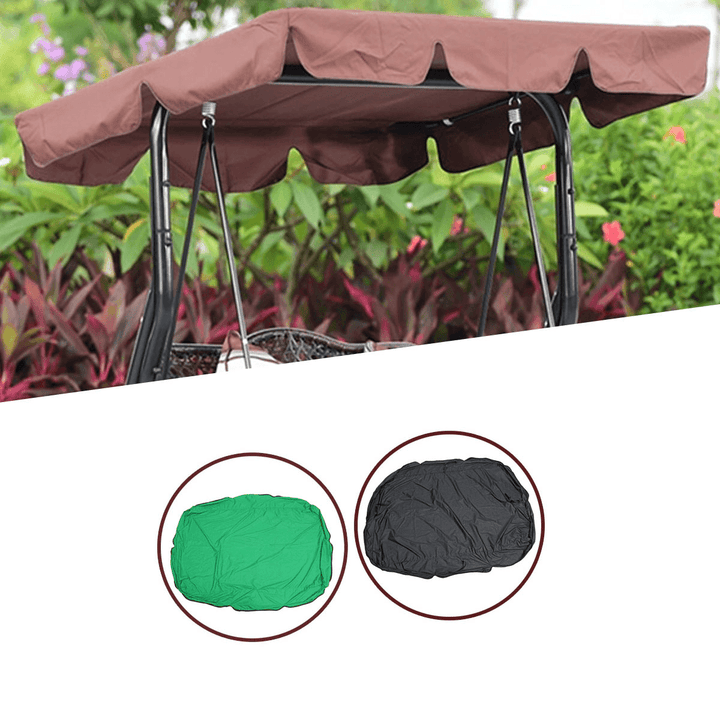 195X125Cm Outdoor Swing Chair Hammock Canopy Waterproof Swing Chair Awning Top Cover Canopy Tent Sunshade - MRSLM