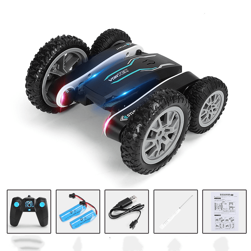 Remote Control Car Toy Butterfly Car Rollover Double-Sided Car with Light - MRSLM