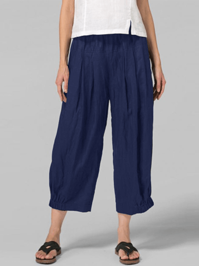 Women Elastic Waist Casual Loose Pants - MRSLM