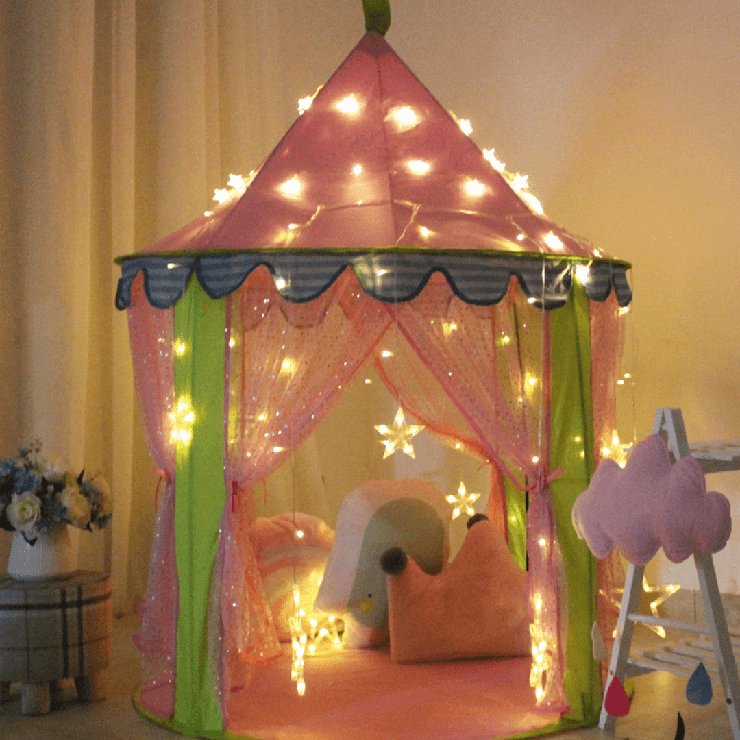 Children Kids Teepee Play Tent Princess Castle Girls Playhouse Indoor - MRSLM