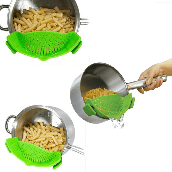 Ipree® Durable Silicone Pan Strainer Colanders Wash Fruit Vegetables Pasta Kitchen Tools Gadgets Wash Bag - MRSLM