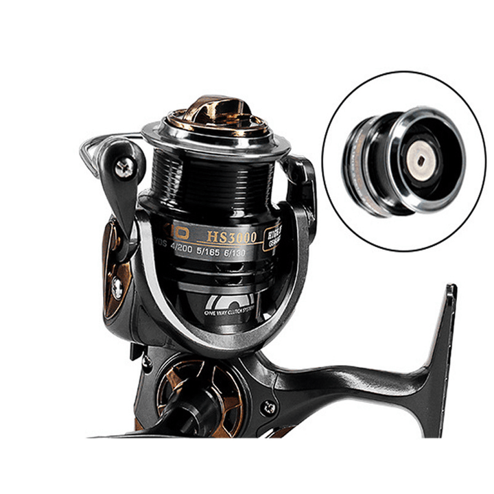 DEUKIO 7.1:1 Speed Ratio 5+1BB Double Grip Swing Arm Spinning Reel Fishing Reel Shallow Line Cup Metal Line Cup - MRSLM