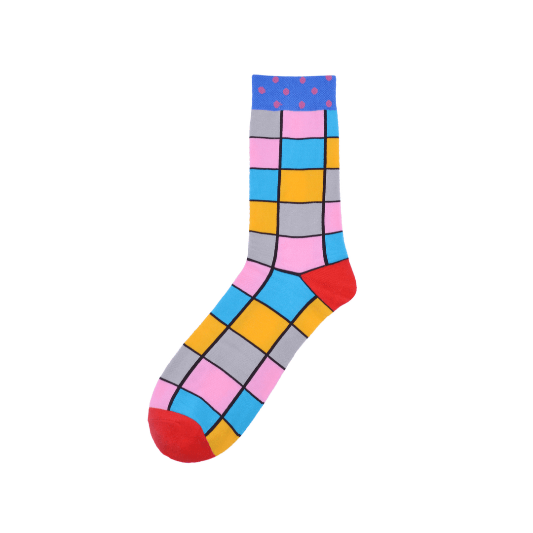 Men'S Street Wild Classic Geometry Striped Cotton Mid-Socks - MRSLM