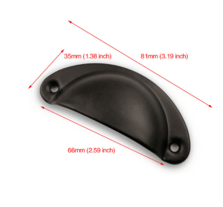 Shell Handle Medical Cabinet Drawer Handle Semi-Circular Simple Retro Chinese Handle Bronze Antique Small Handle - MRSLM