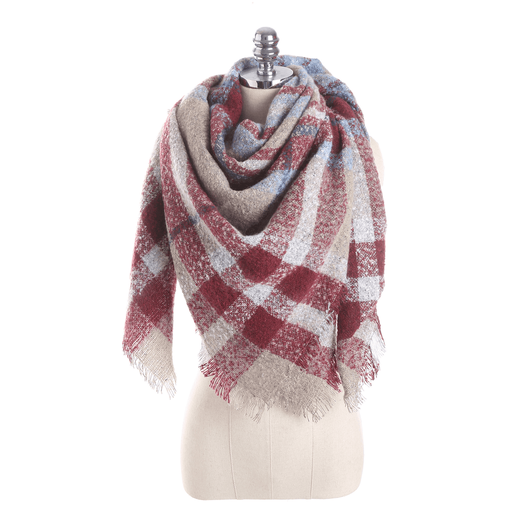 Women'S Color Matching Lattice Scarf - MRSLM