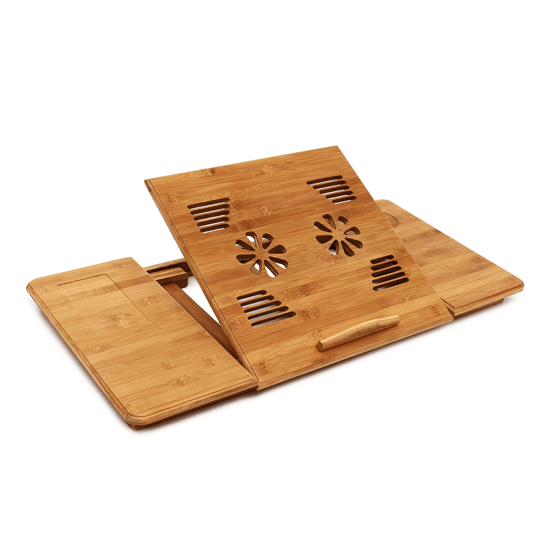 50X30X4Cm Adjustable Foldable Laptop PC Desk Portable Bamboo Bed Notebook Table Holder - MRSLM