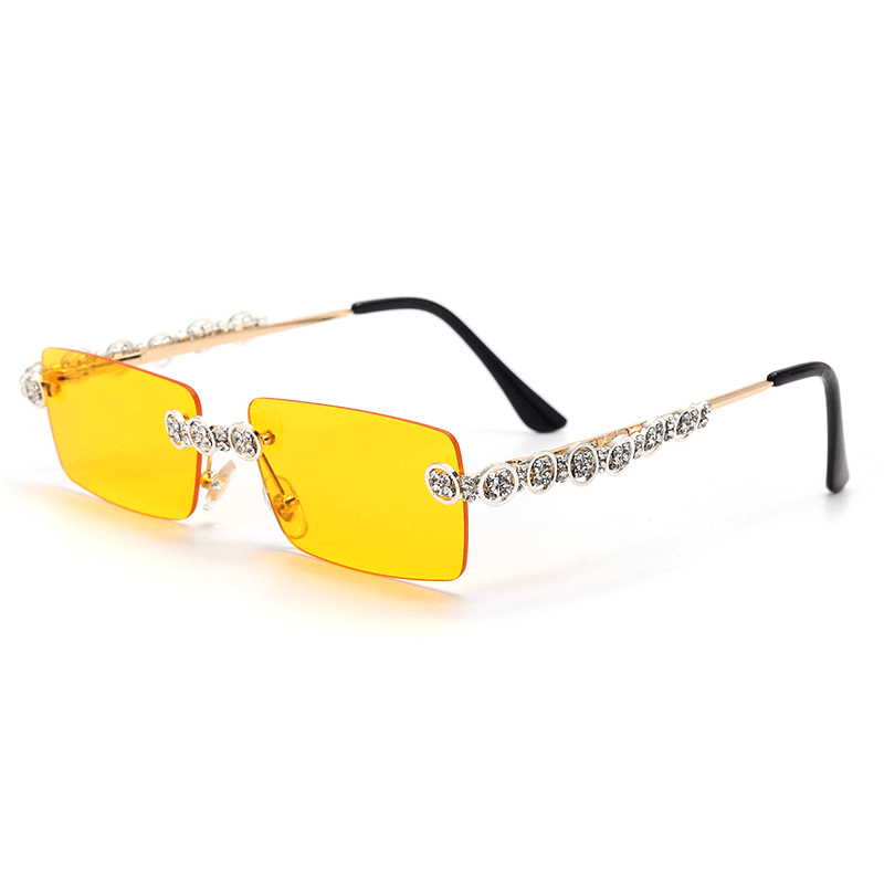 Fashion Retro Small Square Diamond Sunglasses - MRSLM