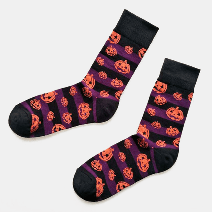 Halloween Couple Socks Cotton Pumpkin Tube Socks - MRSLM