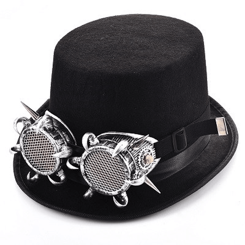 Steampunk Rivet Glasses Top Hat Goth Punk Magic Hat Retro Clothing Accessories - MRSLM