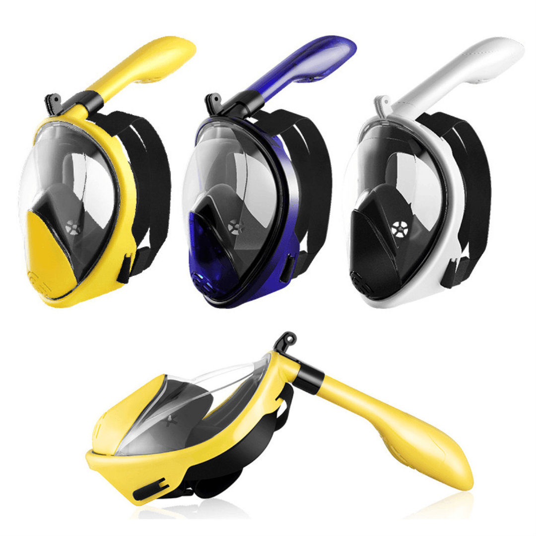 Foldable anti Fog Snorkeling Panoramic Diving Mask All-Dry Full Face Diving Mask Gopros Mount Underwater Diving Mask Swimming Adult Kids - MRSLM