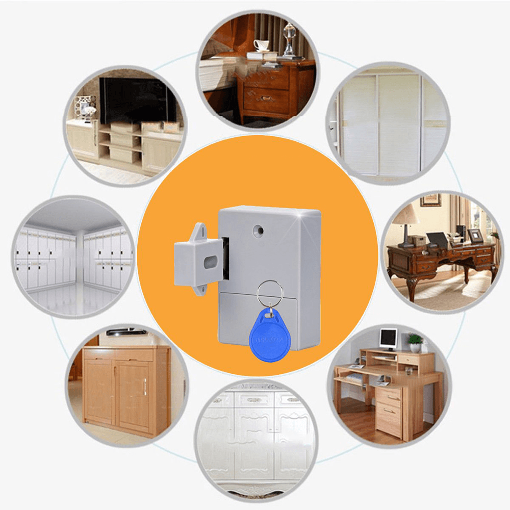 Electronic DIY Hidden RFID Card IC Card Intelligent Sensor Cabinet Lock Wardrobe Shoe Drawer Door Lock - MRSLM