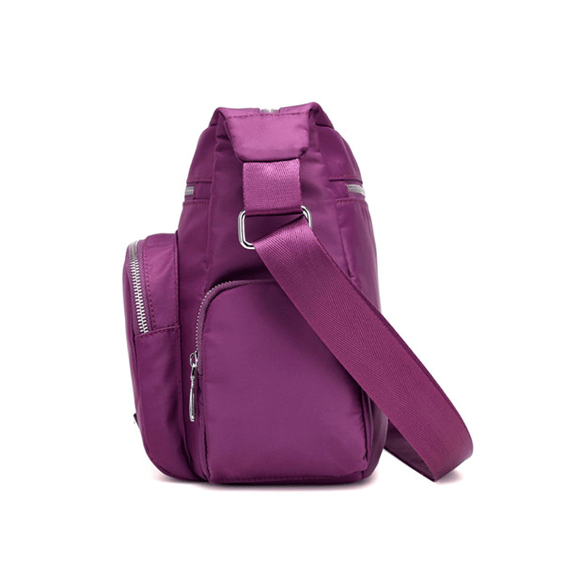 Multilayer Zipper Pockets Nylon Shoulder Bags Outdoor Sports Waterproof Crossbody Bags Messenger Bag - MRSLM