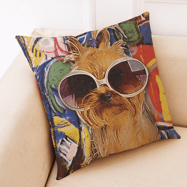 Honana BX 45X45Cm Animal Print Dog Luxury Cushion Graffi Style Throw Pillow Case Pillow Covers - MRSLM