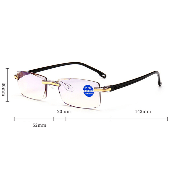 Women round Rimless Reader Reading Glasses - MRSLM