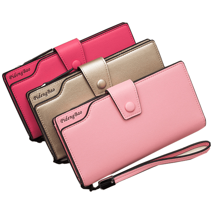 Women 11 Credit Card Holders 6 Inches Cell Phone PU Leather Wallet Clutch Wallet - MRSLM