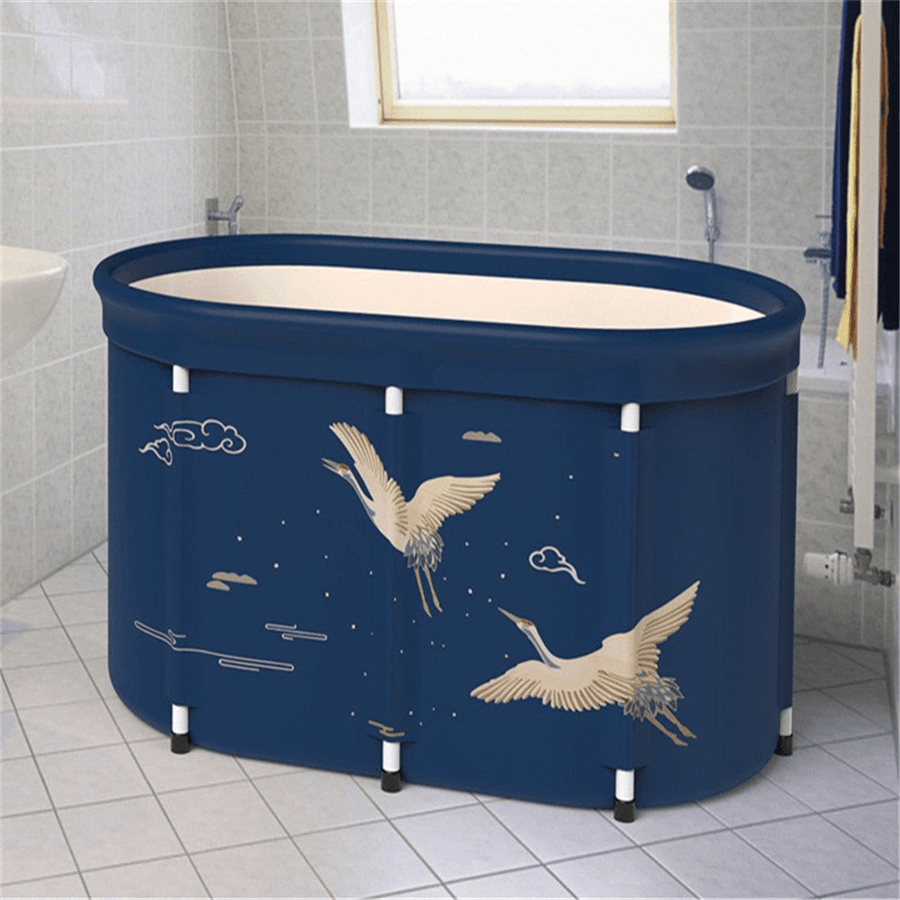 Bath Sauna Adult Folding Bathtub Bath Barrel Household Large Tub Thickened Adult Bath Tub Full Body Hot Tub with Lid Set - MRSLM