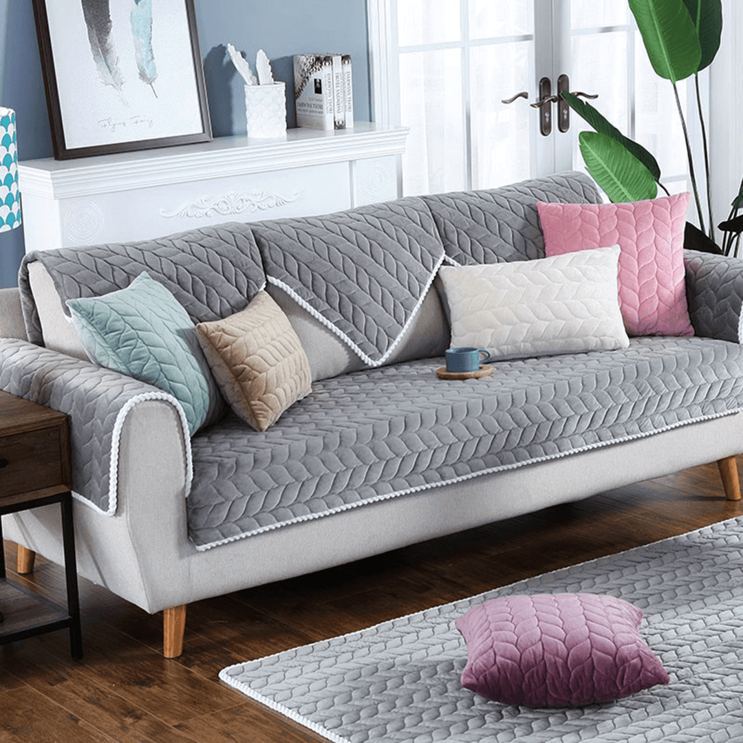 Fabric Soft Sofa Couch Cover Non-Slip Slipcover Sofa Towel Protective Mat Living Room - MRSLM