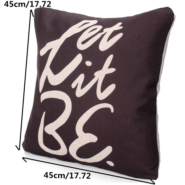 Square English Letter Cotton Linen Pillow Case Throw Cushion Cover Home Decor - MRSLM