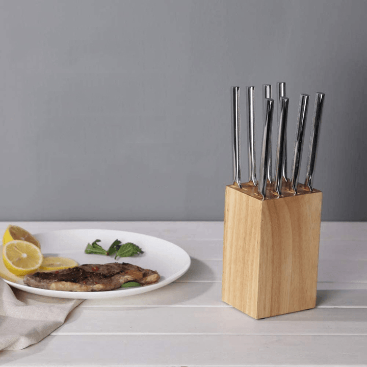 KITCHENDAO 5.5 Inch 8 Slot Kitchen Steak Knife Holder Knife Block Storage Drier Utility Tool - MRSLM