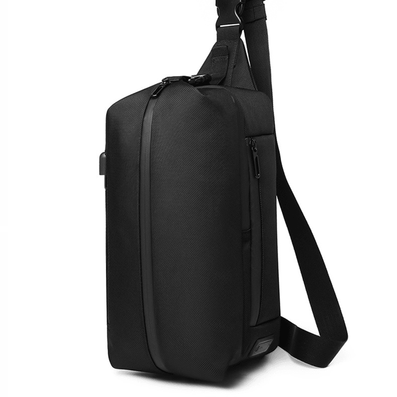 OZUKO Men'S Oxford Student Outdoor Sports Casual Crossbody Bag Travel USB Waterproof Bag Shoulder Sling Bag Chest Bag - MRSLM