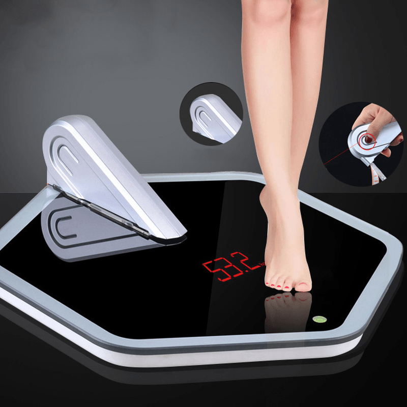 KALOAD Digital Display Electronic Body Scales Weighing Scale with Height Measurement Function - MRSLM