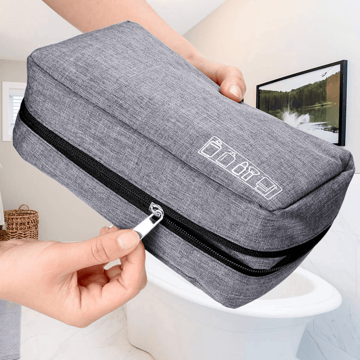 Mens Women Toiletry Wash Bag Hanging Travel Cosmetics Storage Kit Waterproof Organizer Bag for Outdoor - MRSLM