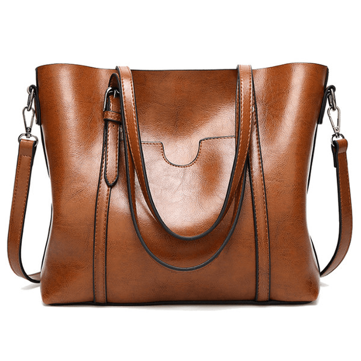 Women Tote Handbags Vintage Front Pocket Shoulder Bag Large Capacity Crossbody Bags - MRSLM