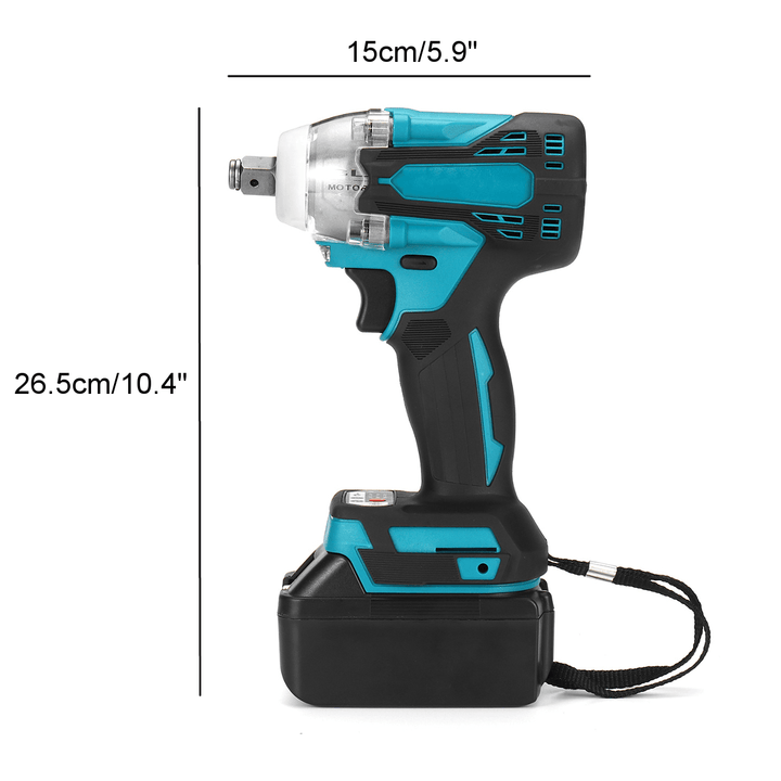 2 In1 18V 800N.M. Li-Ion Brushless Cordless Electric 1/2" Wrench 1/4" Screwdriver Drill - MRSLM