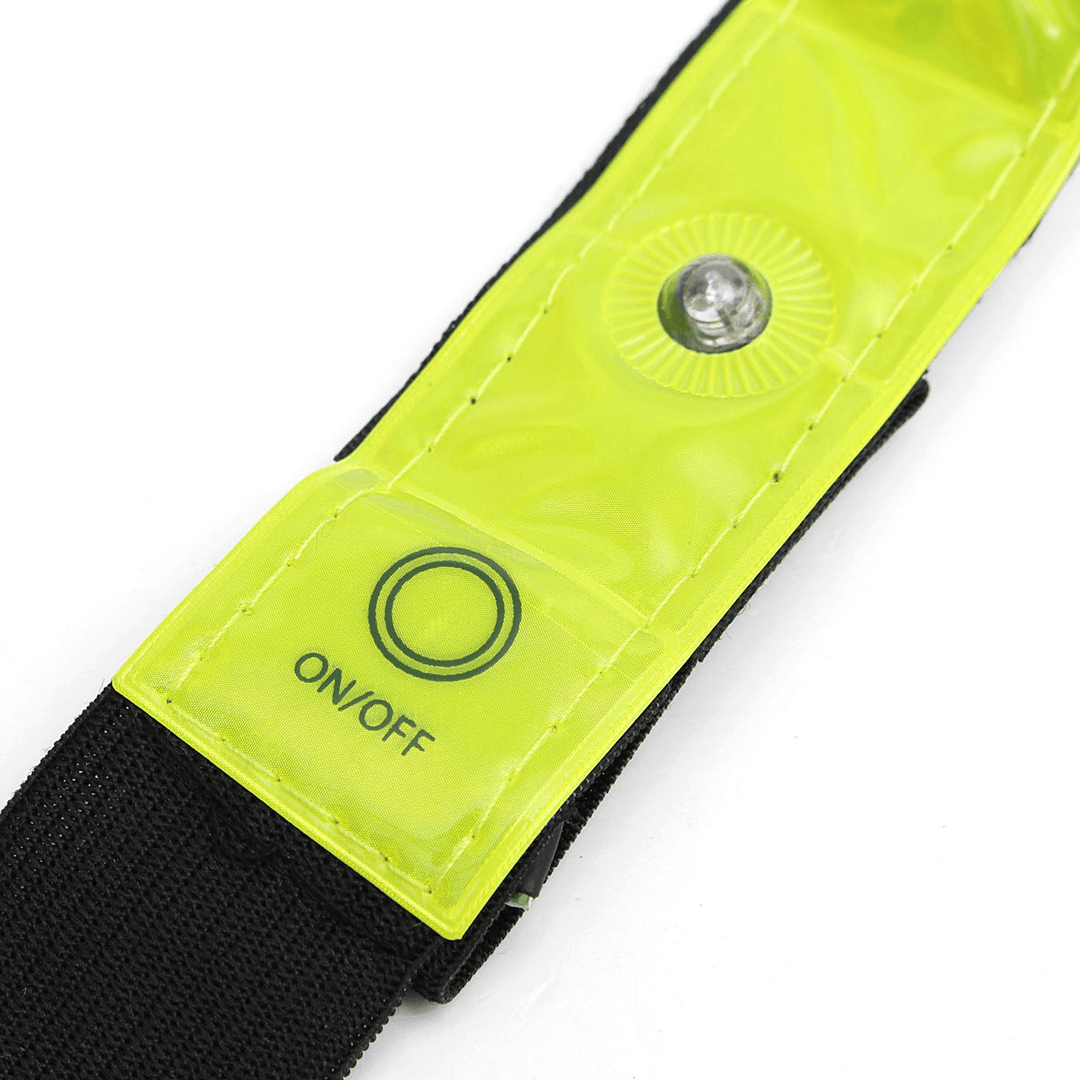 Safety Yellow Armband Light Reflective Bands Night Warning Riding Flashlight for Running Cycling Jogging Walking - MRSLM