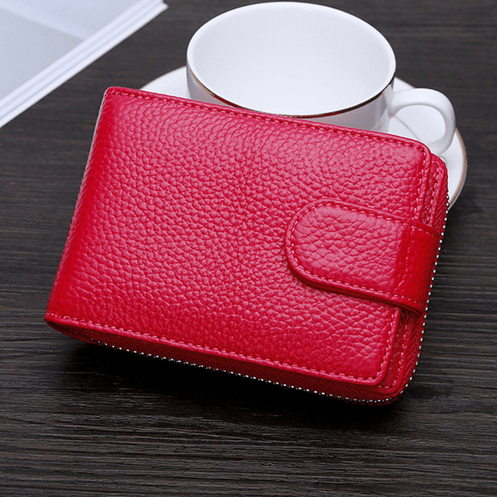 RFID Genuine Leather Wallet with 10 Card Slots - MRSLM