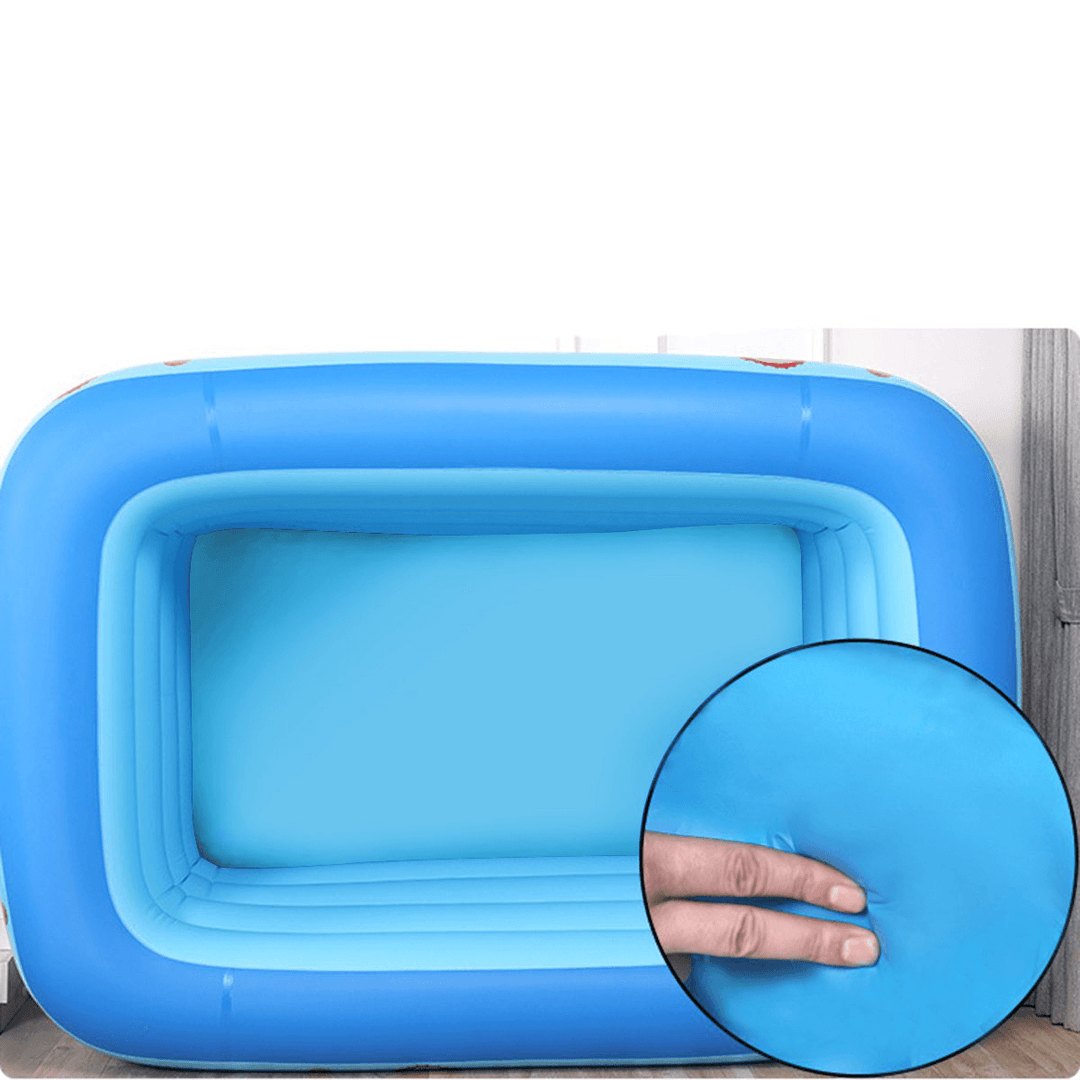 3-Layer Blue and White Inflatable Foldable Portable Swimming Pool Bathtub for Adult Children Home - MRSLM