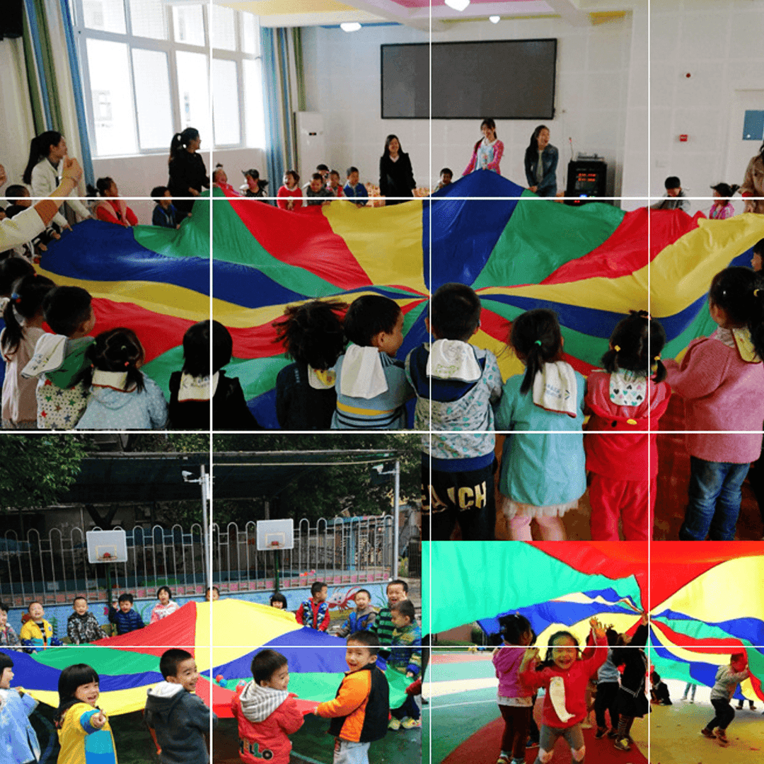 20Ft/6M Kids Play Rainbow Parachute Outdoor Game Park Flyer Development Exercise - MRSLM