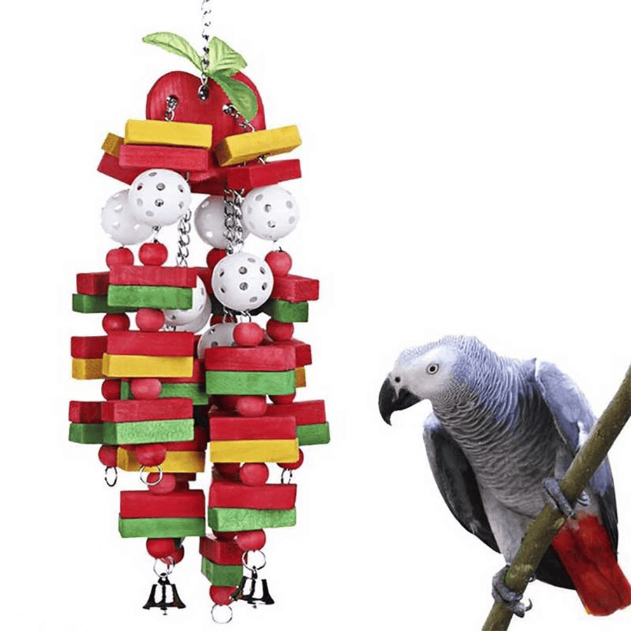 Bird Chewing Toy Large Medium Parrot Cage Bite Toys for Macaw, African Grey, Cockatiels and Cockatoos - MRSLM